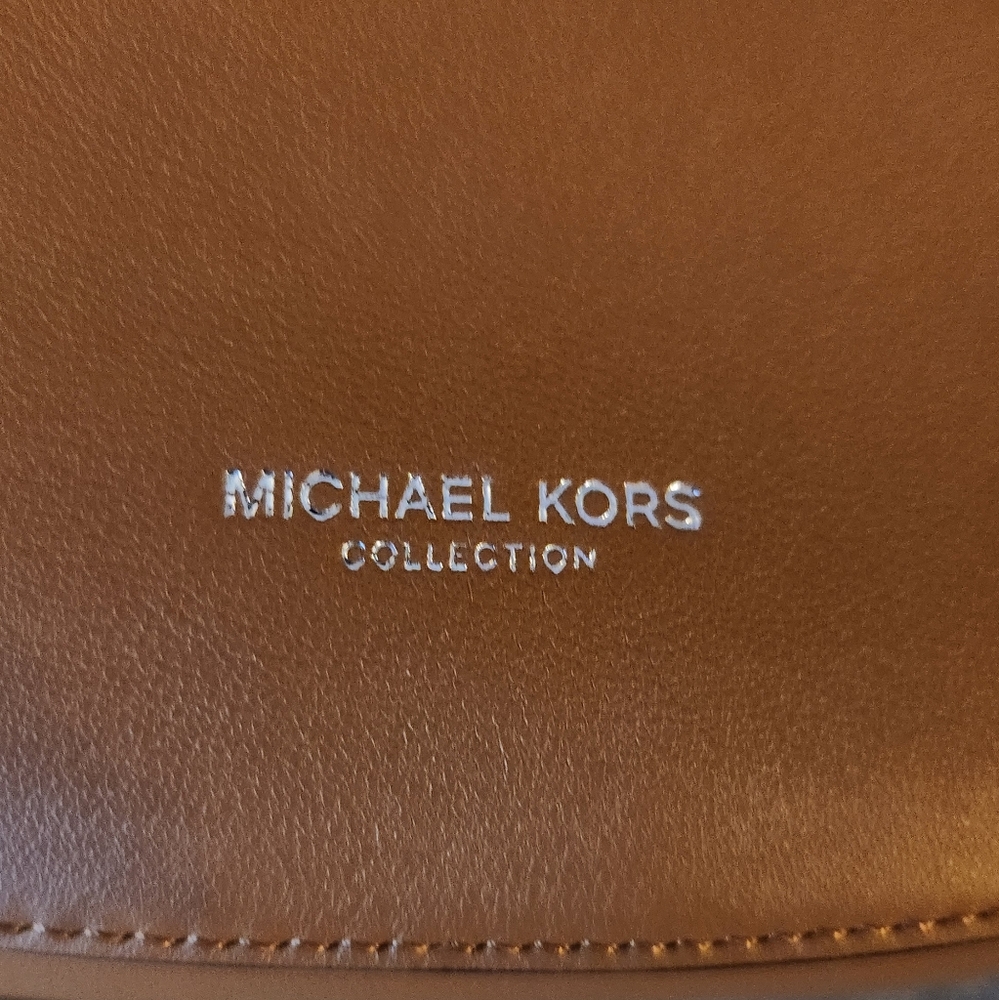 Michael Kors Collection Sedona Crescent Crossbody Bag in Luggage - Picture 6 of 15